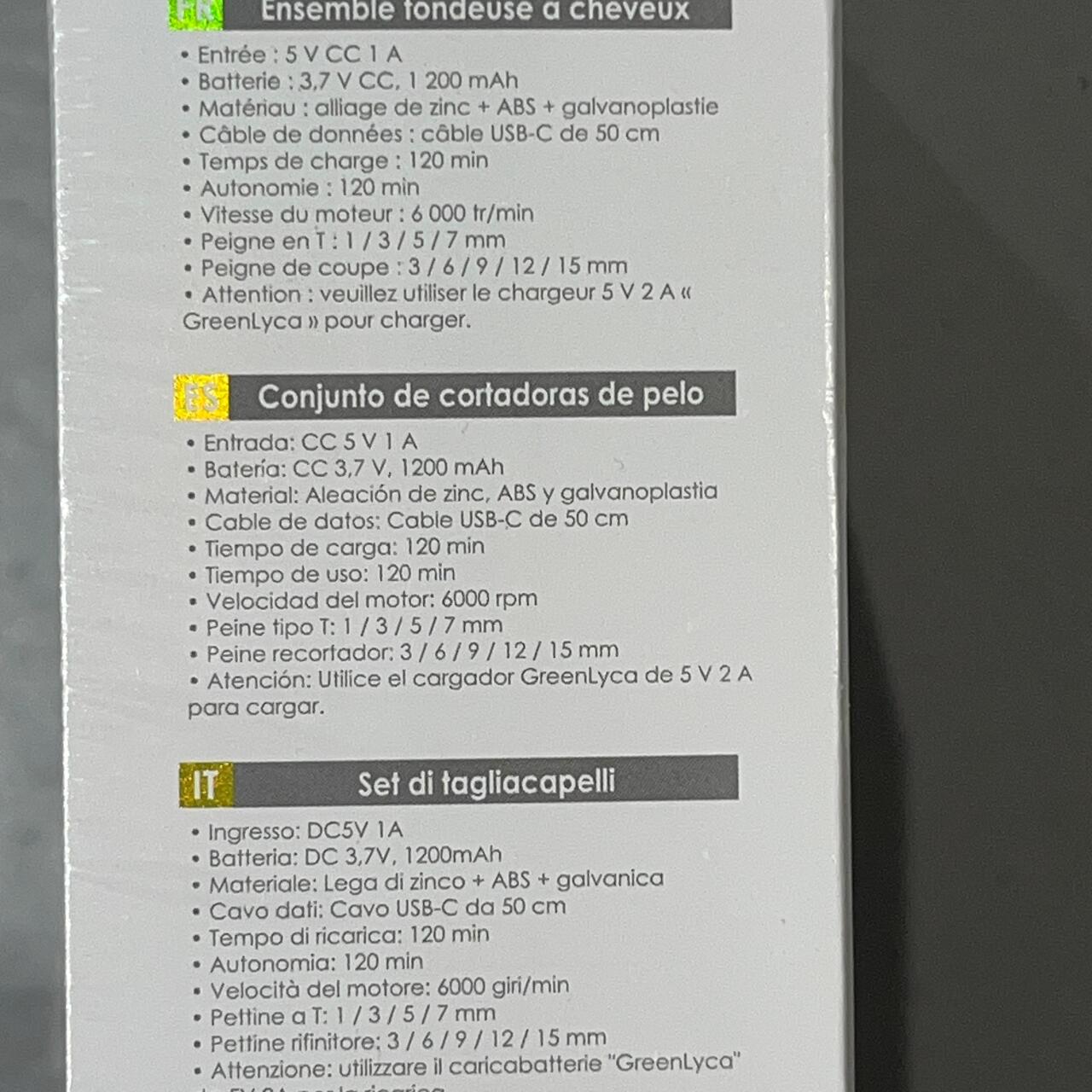 Máquina Cortapelo 6 en 1 con Batería 1200mAh y Motor 6000RPM